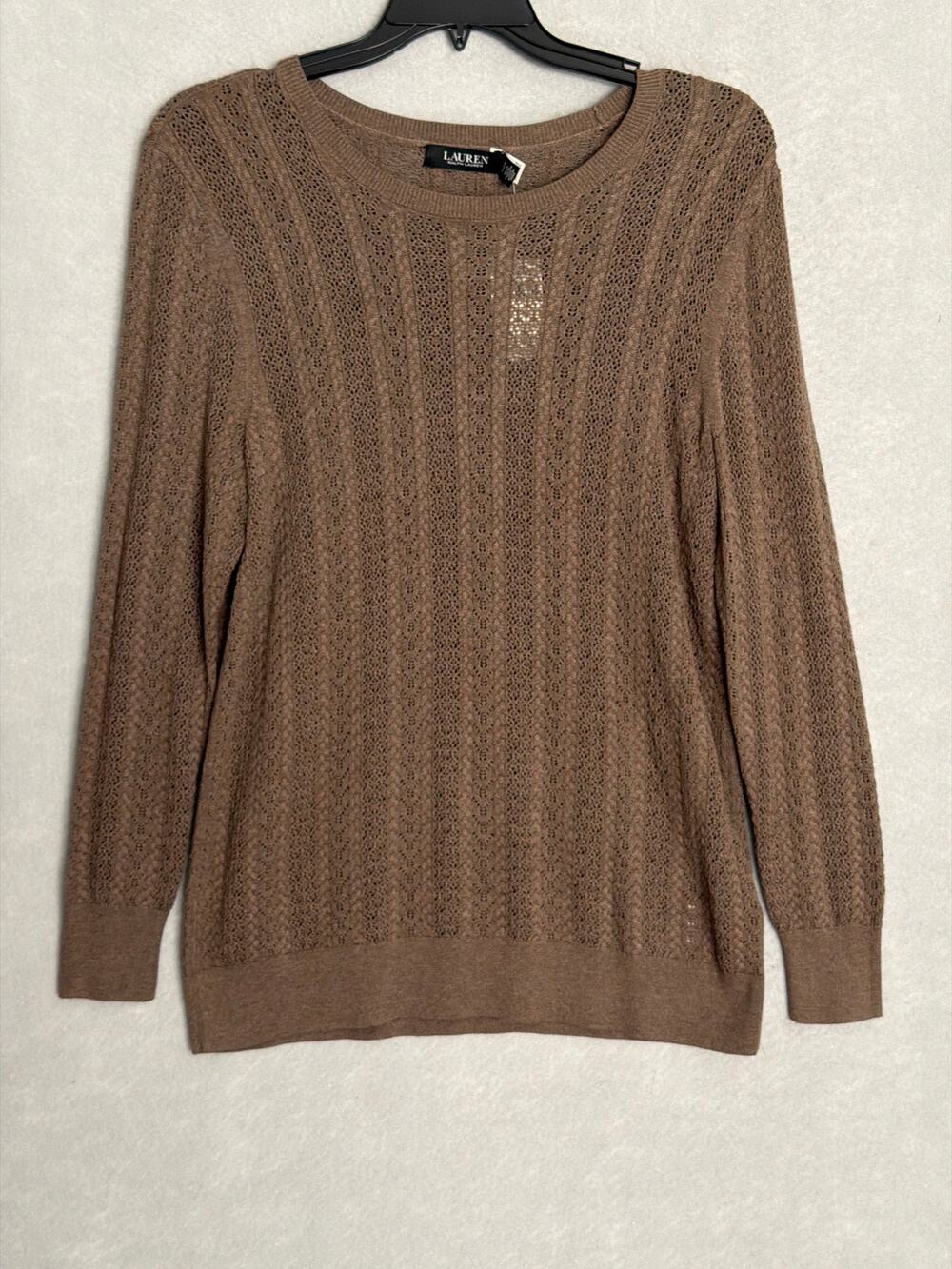 Lauren Ralph Lauren Shavonne Sweater Pullover in Taupe Women's 1X NEW